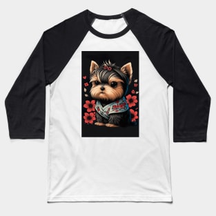 Super Cute Yorkshire Terrier Puppy Portrait - Japanese style Baseball T-Shirt